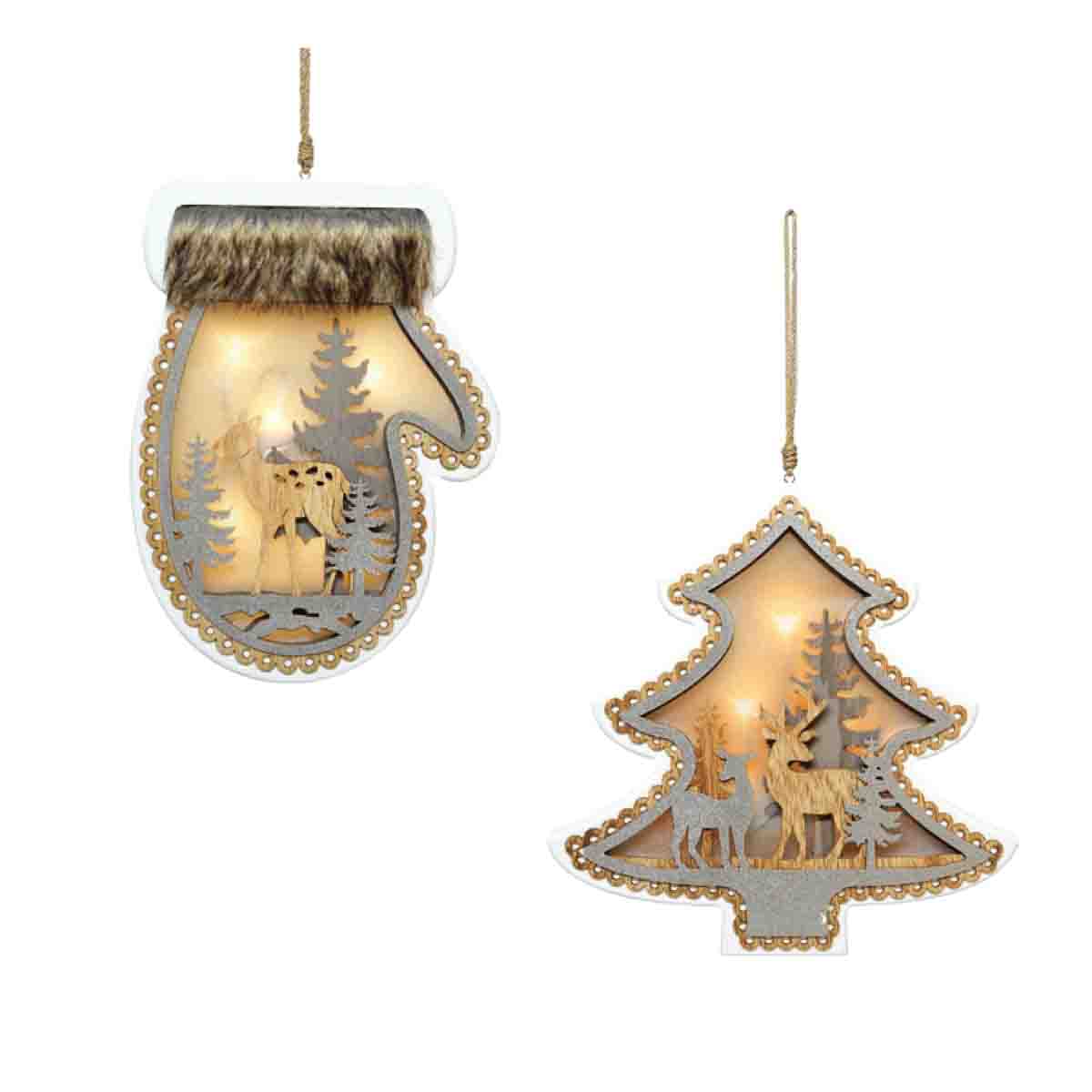 13in Light Up Wood Decoration