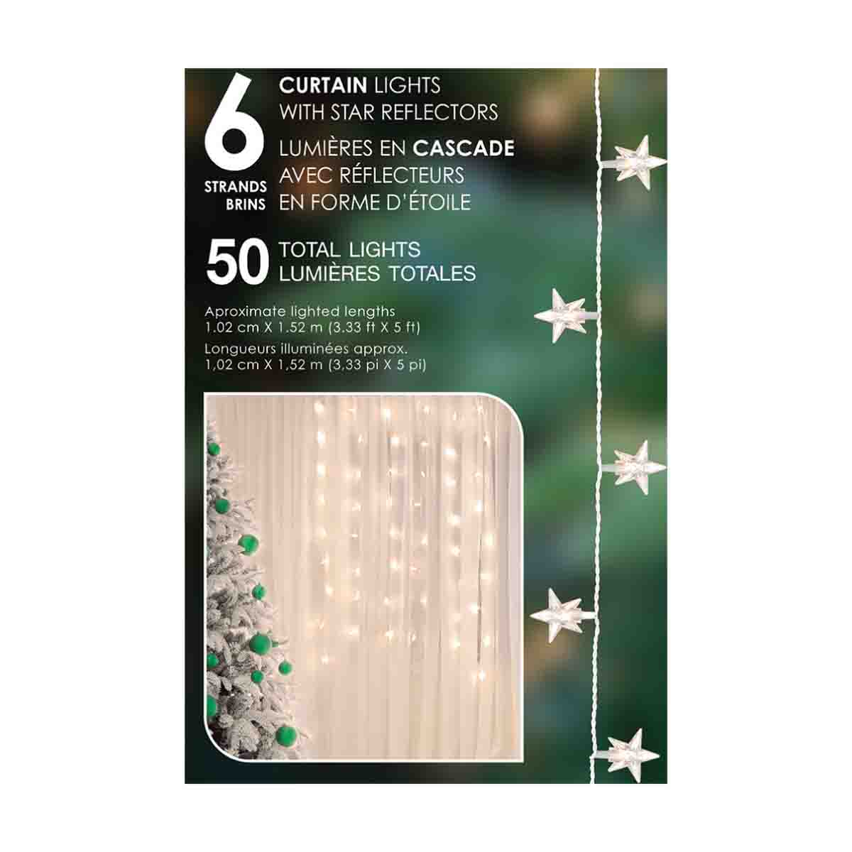 50 Mini Indoor Curtain Lights With reflectors
