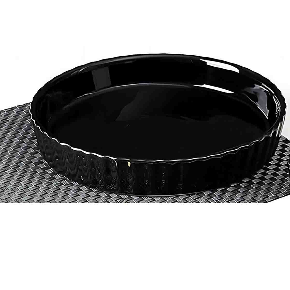 A La Cuisine - Black Baking Dish Quiche Ceramic