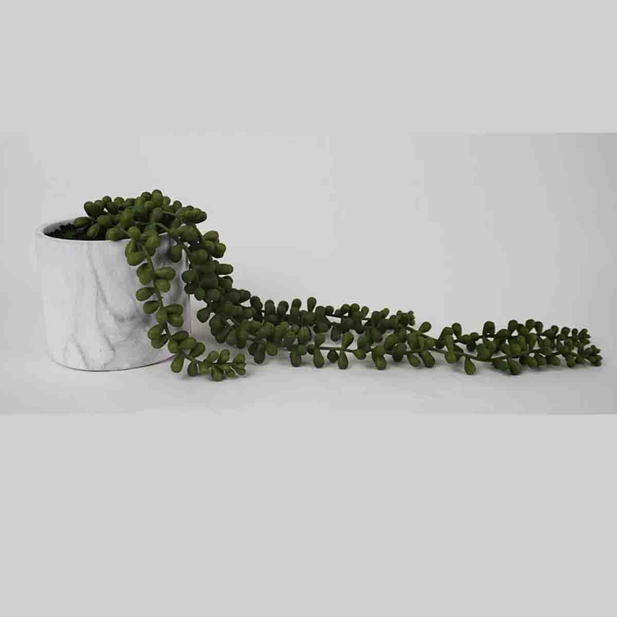 Artificial String of Pearls in Marble & Indigo Cement Pots