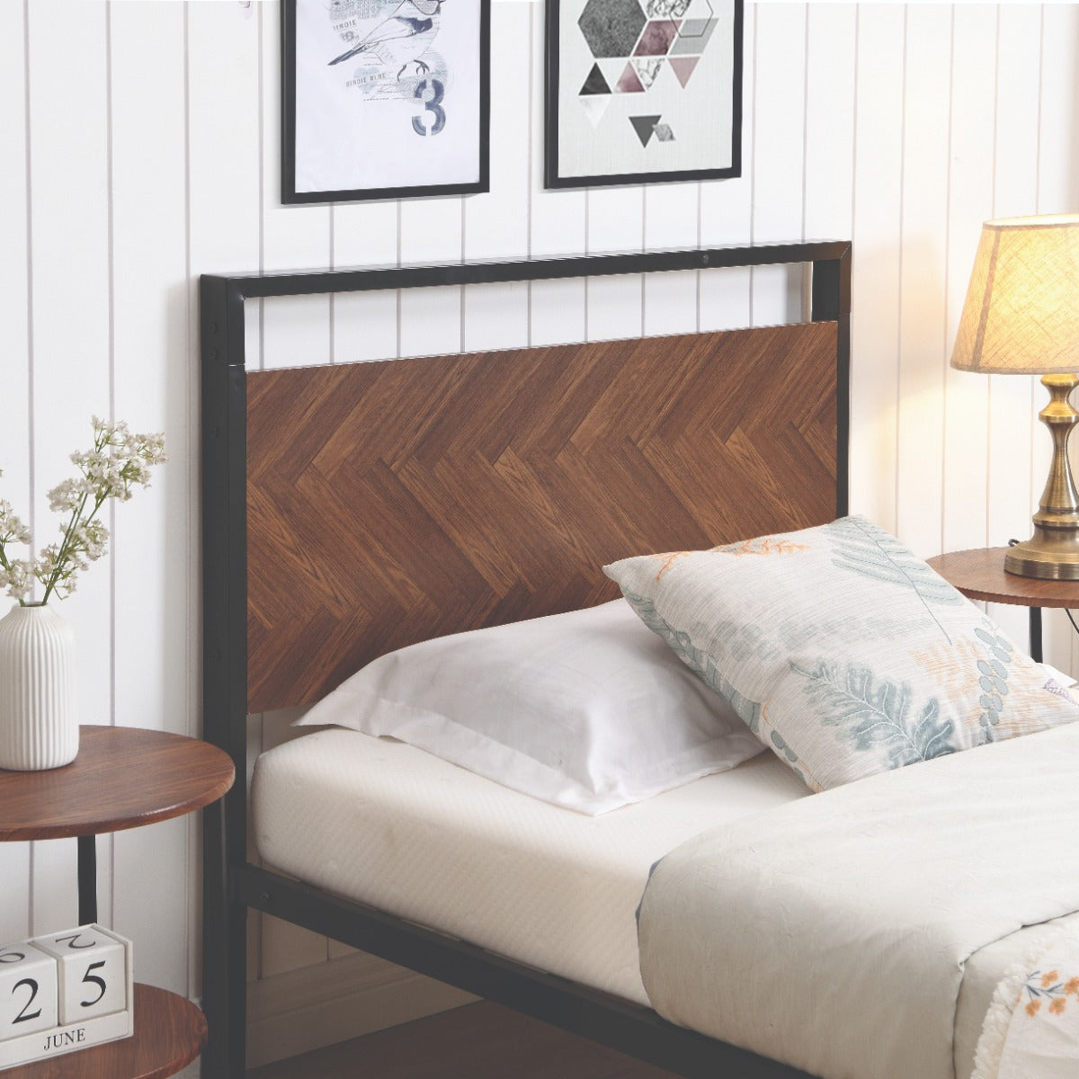Atelier Du Nord- Mosaic Metal Wood Bed Frame