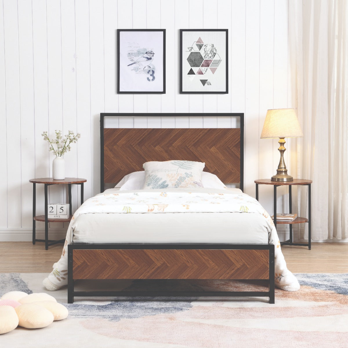 Atelier Du Nord- Mosaic Metal Wood Bed Frame