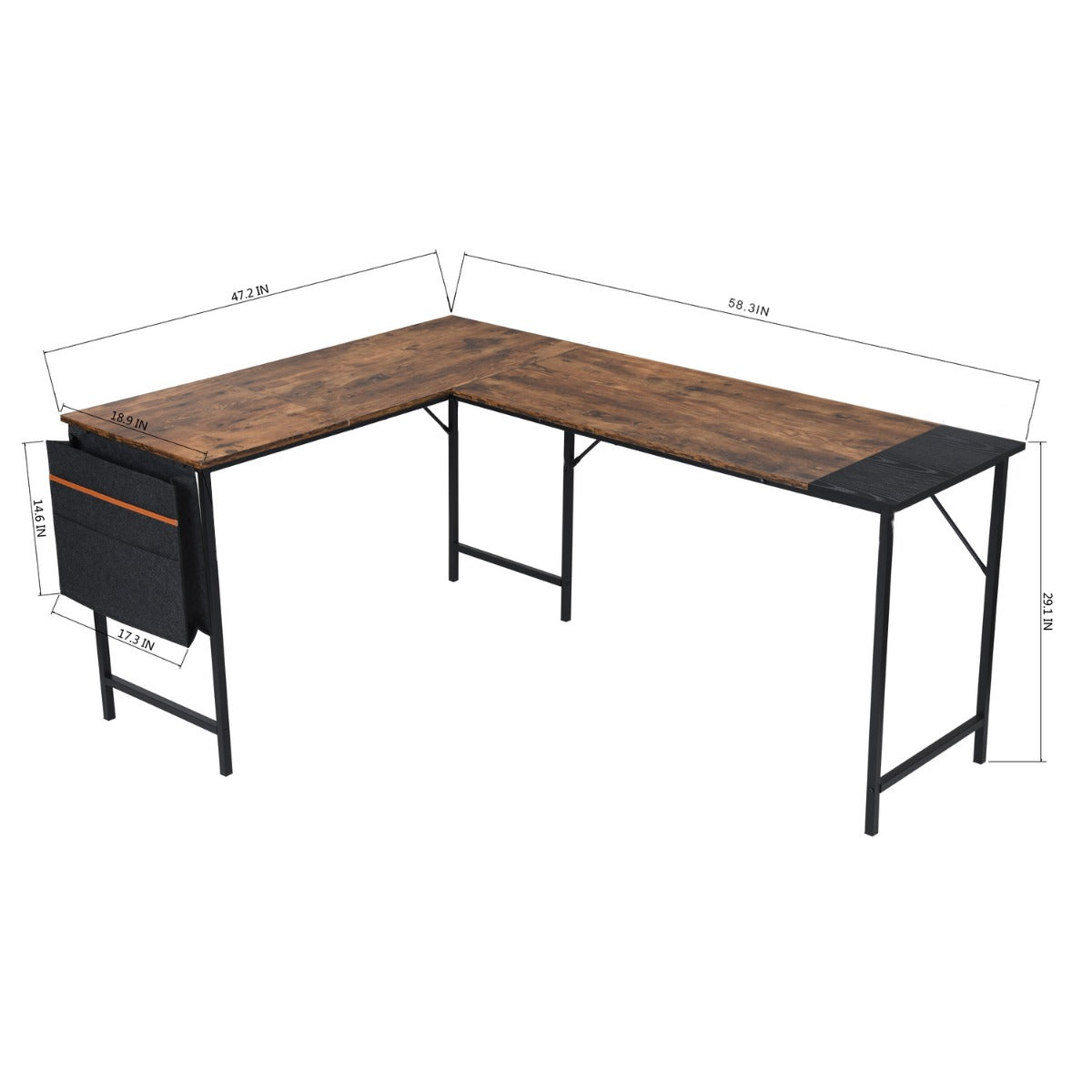Atelier Du Nord - Isoud L-shape Computer Desk 58X47X29"
