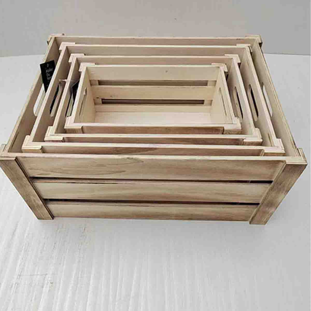 Atelier Du Nord - Wood Storage Crate Light Burn 34x23x16cm