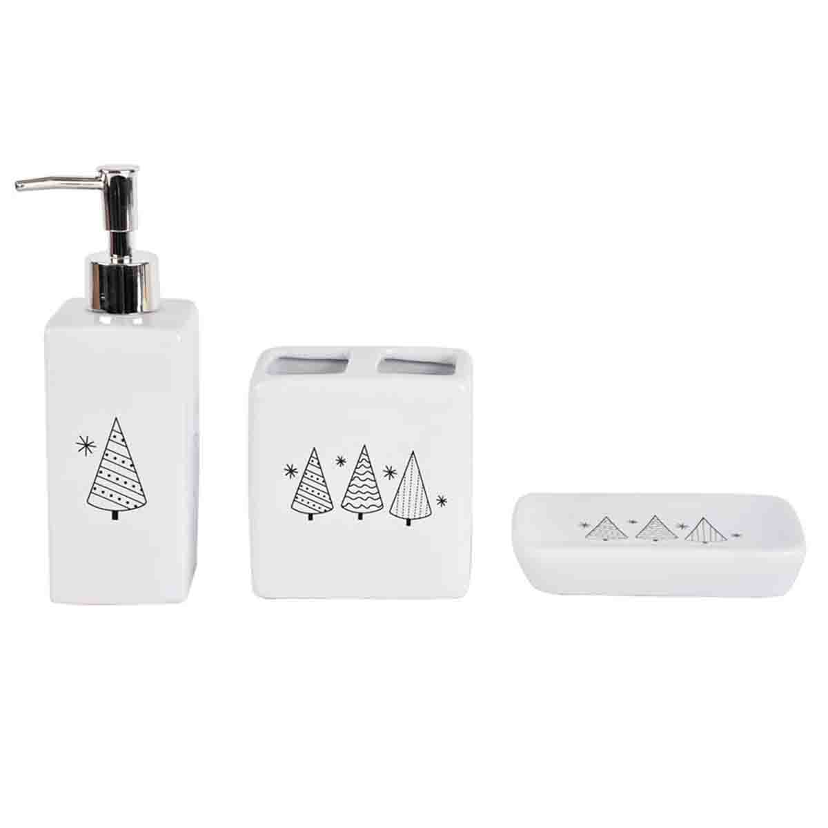 Christmas 3 PCS Bathroom Ceramic Set