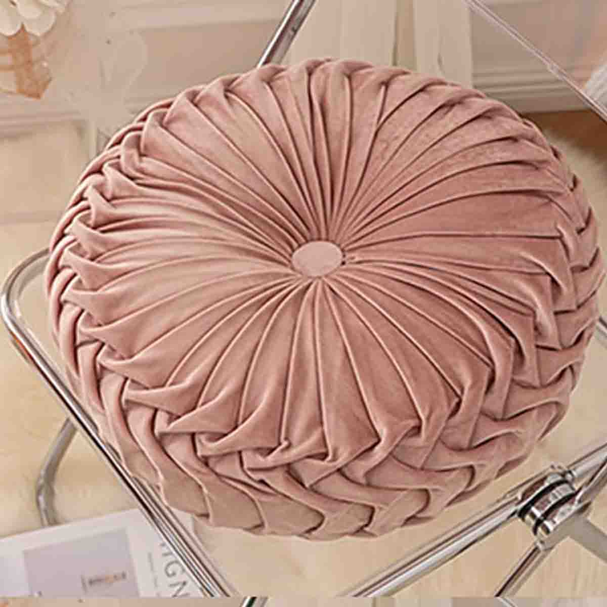 Cushion 16in Round Velvet Asst