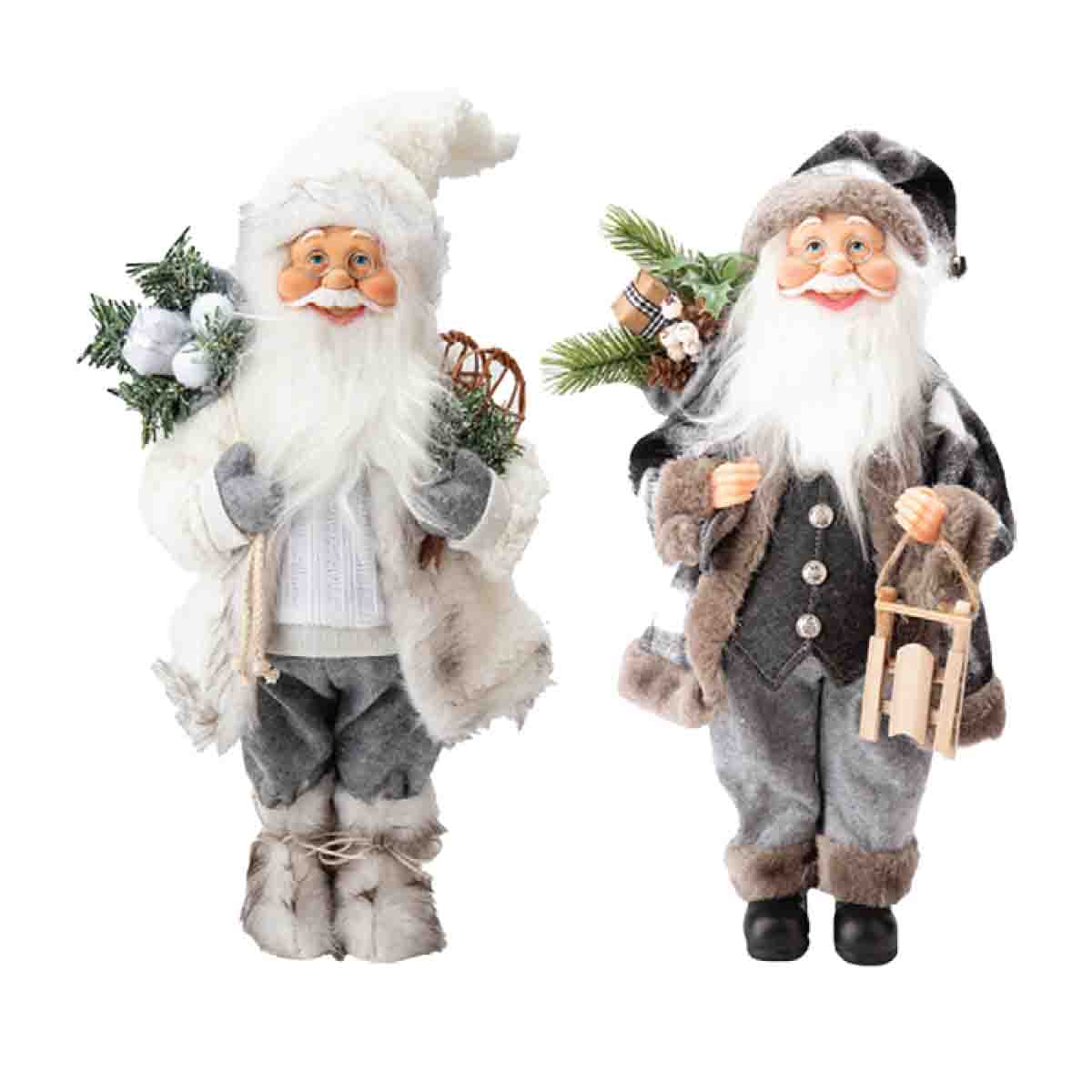 Fabric Santa with Fur Jacket 46cm