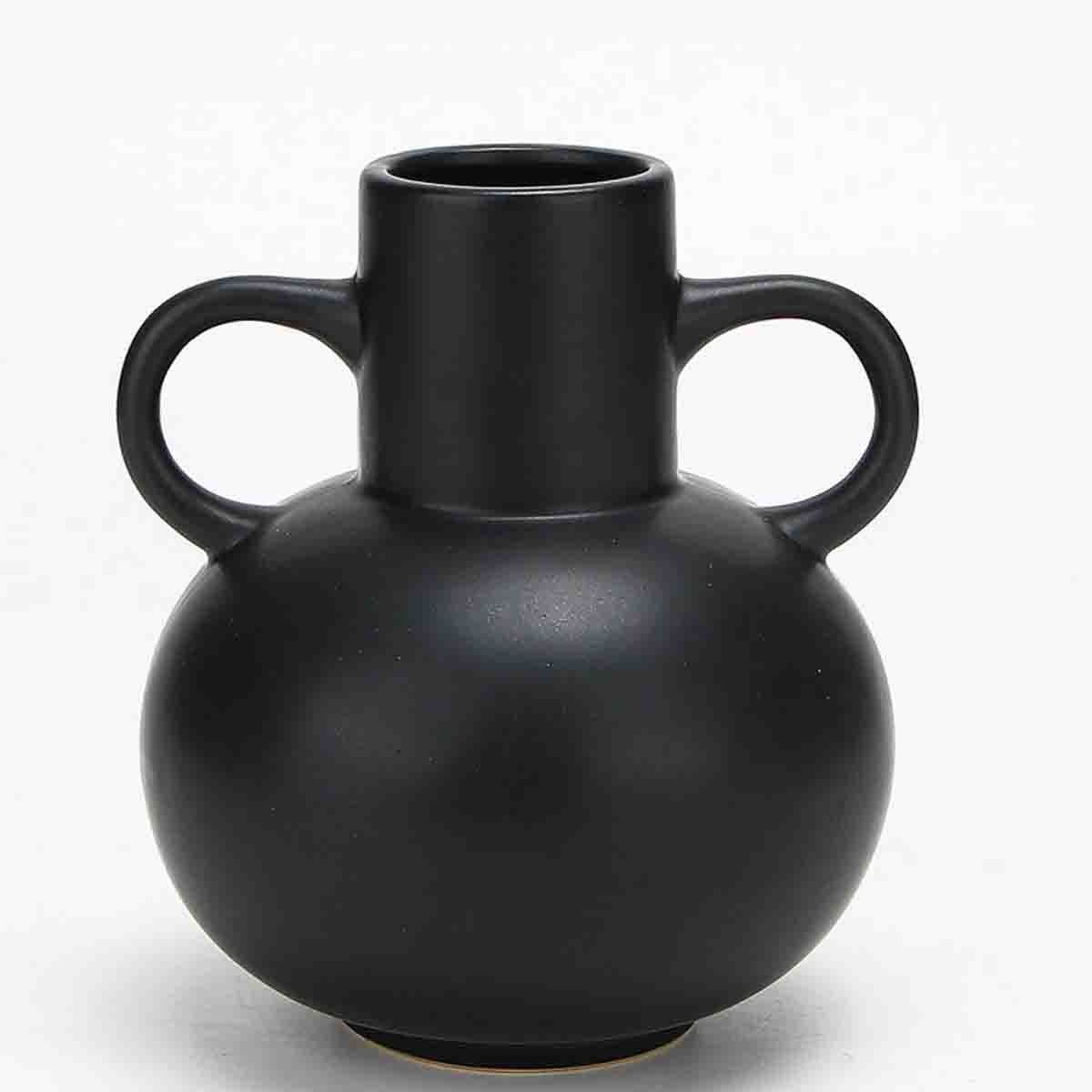 Lauren Taylor - Black Ceramic Vase with Handles