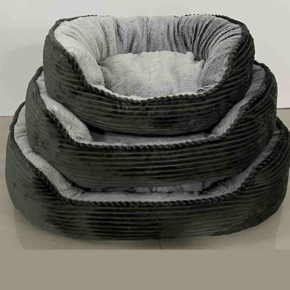 Paws and Whiskers- Pet Bed Grey Black