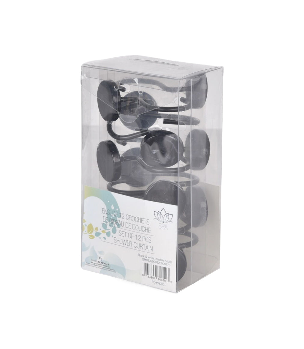 SPA-Set of 12 PK Shower Curtains Hooks