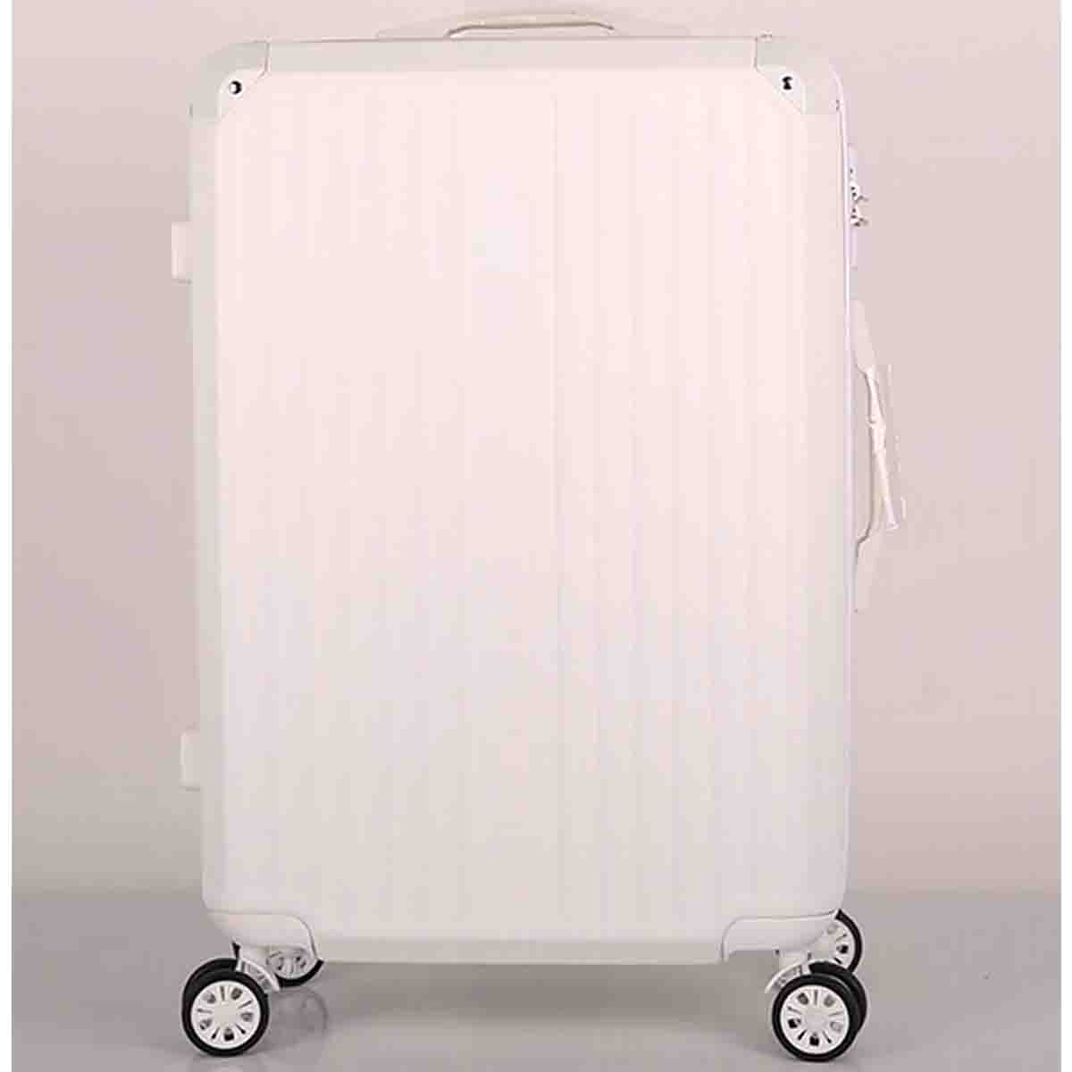 VoyageQuest- Abs Luggage With 4 Wheels And 2 Handles-White