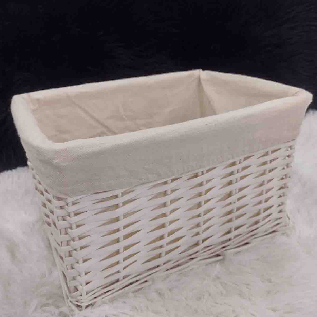 Wicker Basket White 35x25x21cm