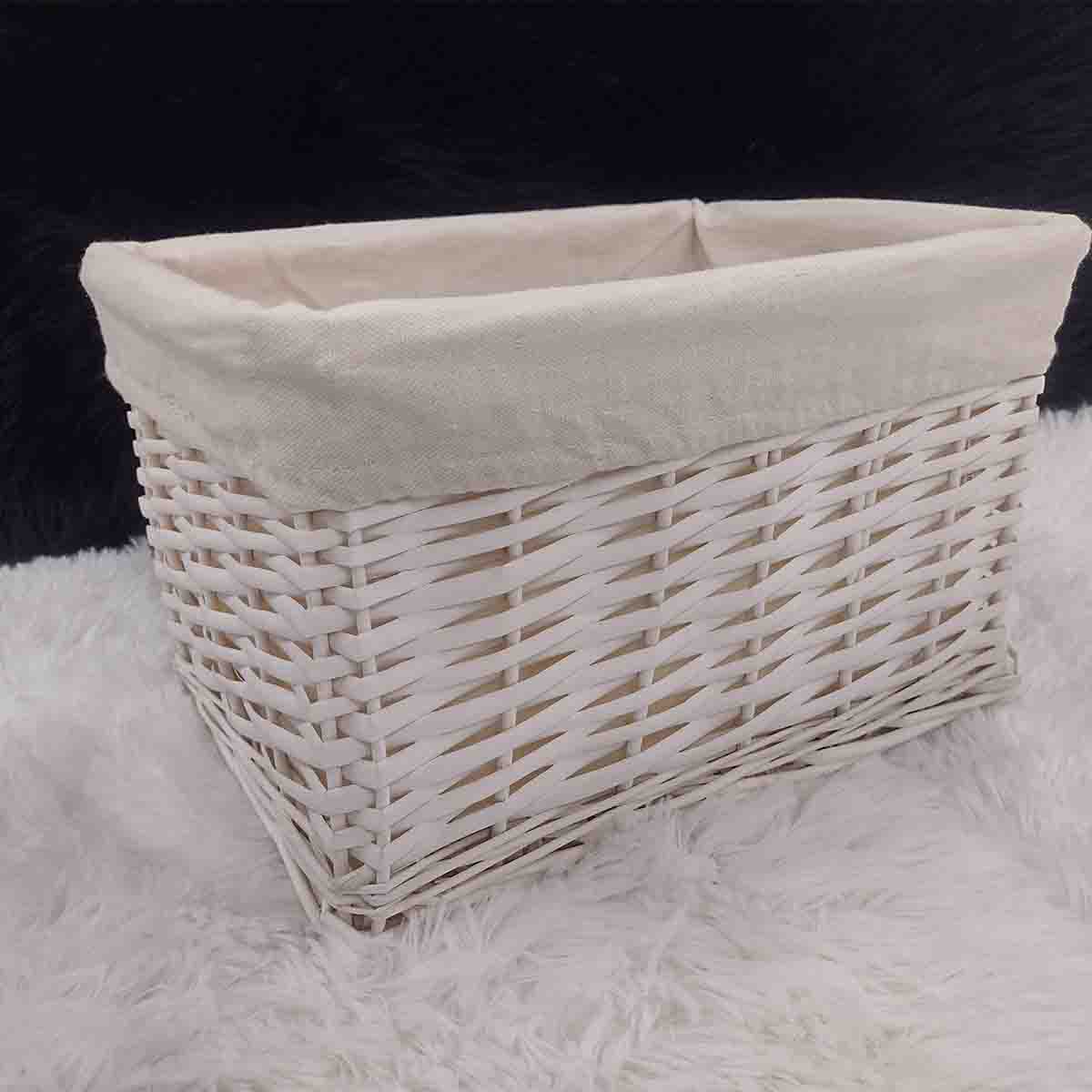 Wicker Basket White 40x30x24cm