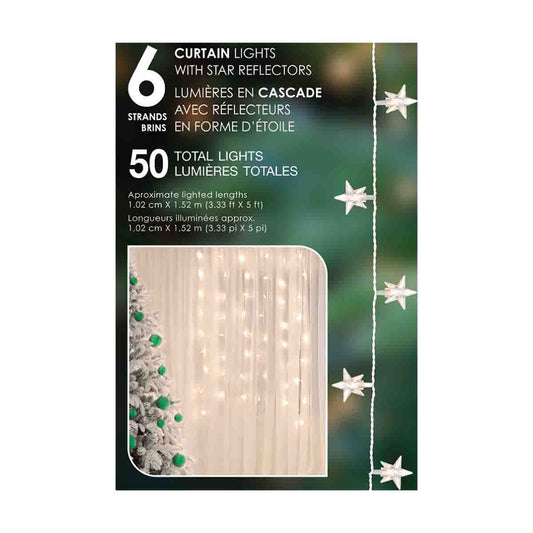 50 Mini Indoor Curtain Lights With reflectors