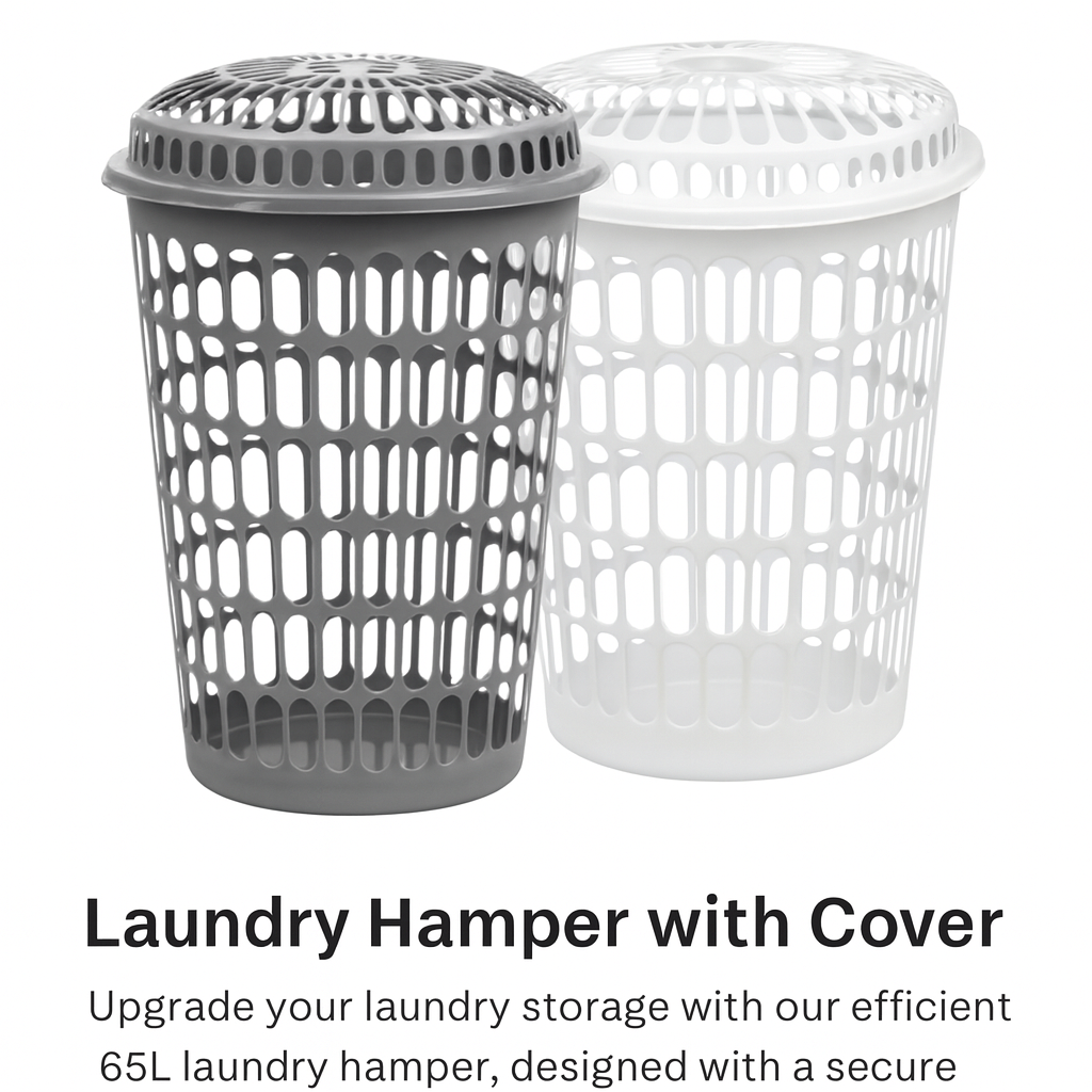 Laundry Hamper with cover 65 L