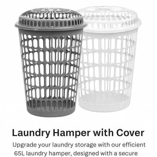 Laundry Hamper with cover 65 L