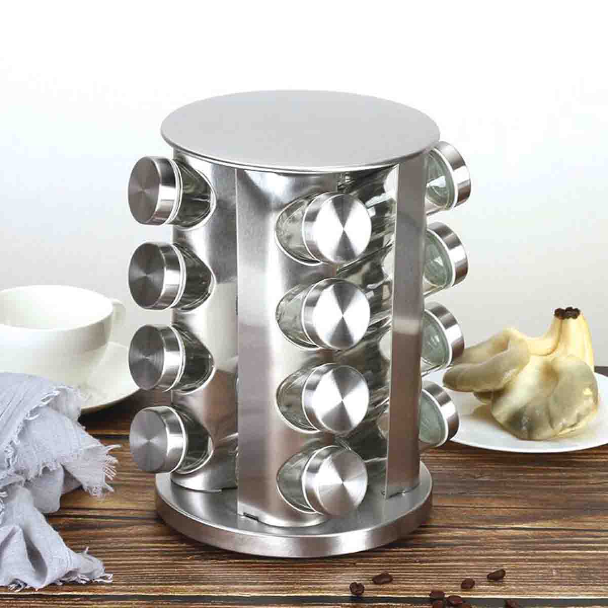 A LA CUISINE - 12pcs clear glass jar with ss lid and metal stand 90ml