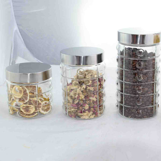 A LA CUISINE - set of 3 glass storage jars