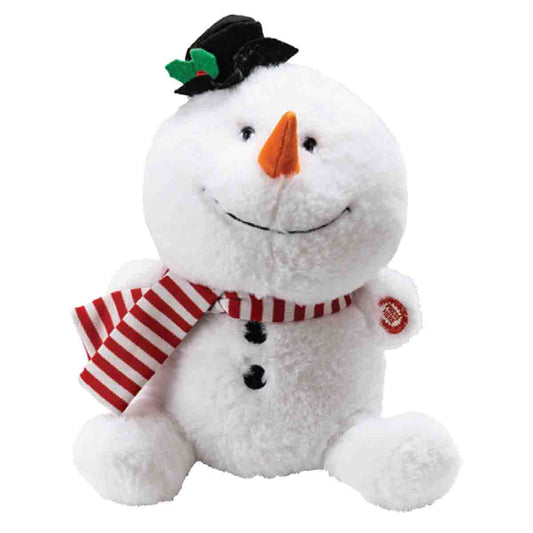 Animated Battery Operated Sitting Plush Snowman W/motion