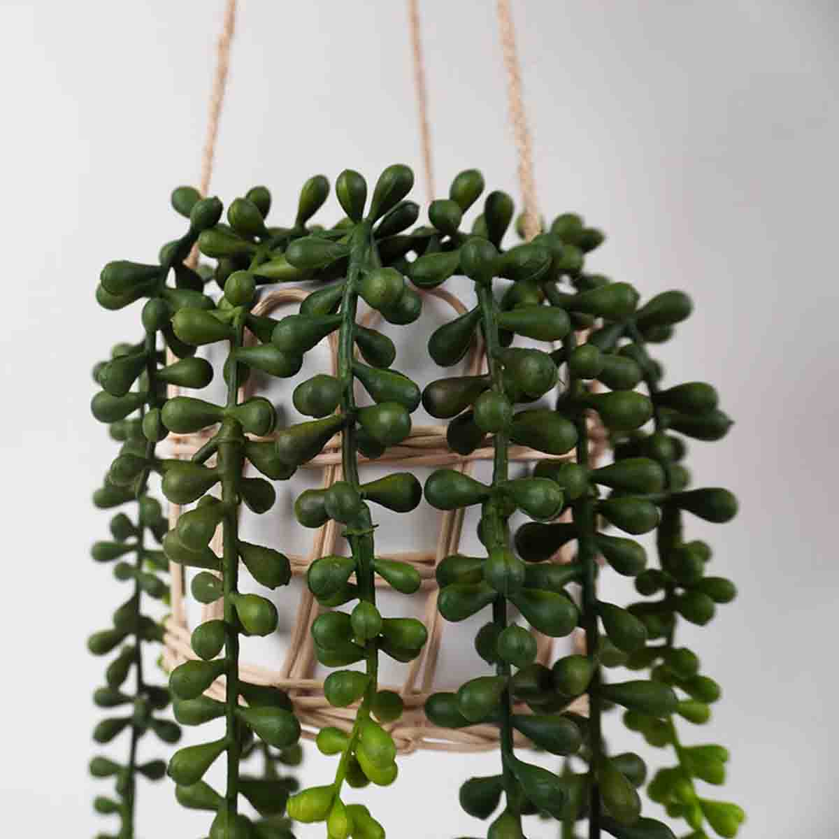 Artificial Hanging Pearl String in Ceramic Pot 61cm
