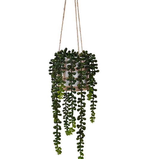 Artificial Hanging Pearl String in Ceramic Pot 61cm