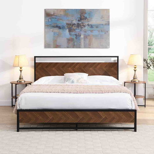 Atelier Du Nord- Mosaic Metal Wood Bed Frame