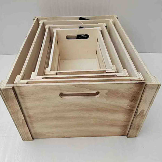 Atelier Du Nord - Wood Storage Crate Light Burn 34x23x16cm