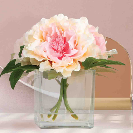 Blush Pink Peonies 7.5x8.26x7.5in