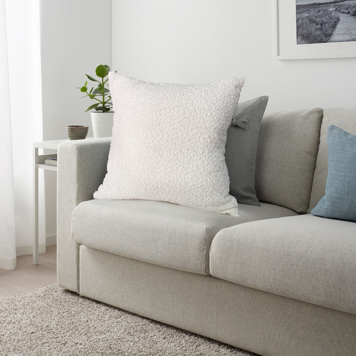 2pk Cushions 20x20 Boucle Off White
