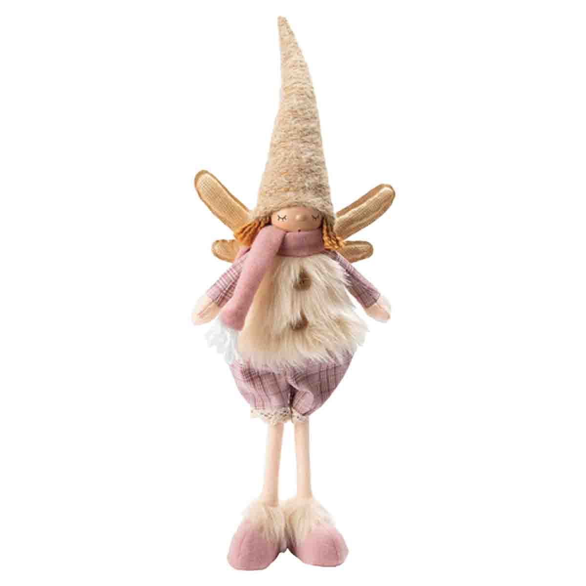 Fabric Standing Angel With glittered Wings 50cm