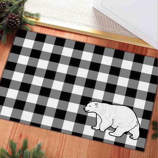 À La Cuisine - Non-woven Plaid Door Mat With Rubber Backing
