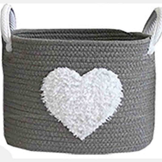 Lauren Taylor- Rectagular Rope Basket with White Boucle 30cm L x 20cm L x 22cm H