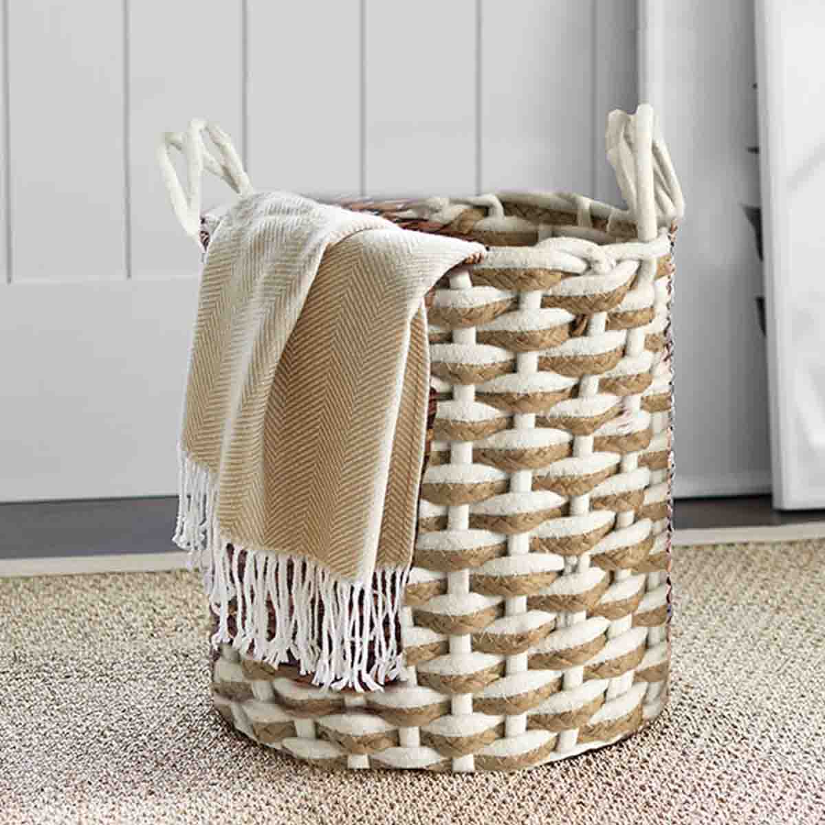 Lauren Taylor- Rond Chunky Woven Rope Basket 9" D x 8" H