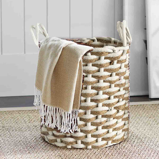 Lauren Taylor- Rond Chunky Woven Rope Basket 9" D x 8" H