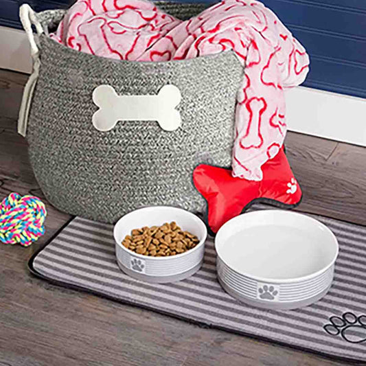 Lauren Taylor- Round Rope Basket with Pet Applique 30cm D x 28cm H