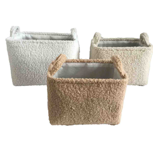 Lauren Taylor-Boucle Rectangular Basket 36cm L x 26cm Lx25cm H