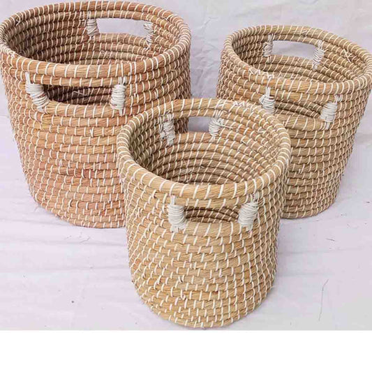 Lauren Taylor-Braided Round Seagrass Basket