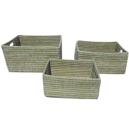 Lauren Taylor Braided Seagrass Rectangular Basket