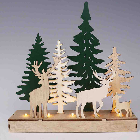 Lauren Taylor -wooden Forest And Reindeer