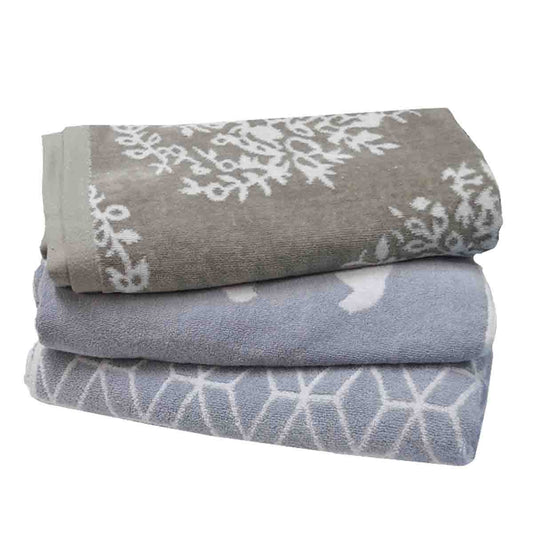 Lauren Taylor jacquard towel White-grey