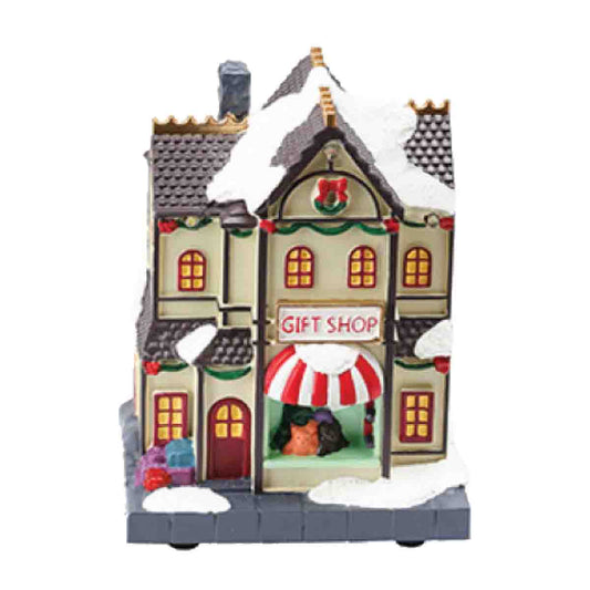 Polyresin Led Light Up Houses Battery Operated 10.5x14.5cm