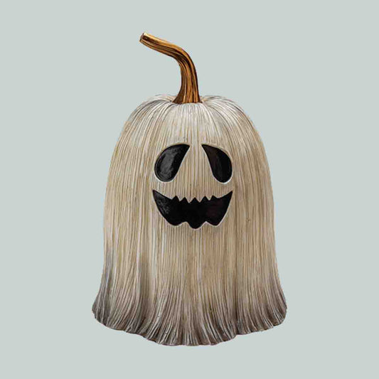 Polyresin Light-up Led Ghost-pumpkin Glowing Effect 26cm