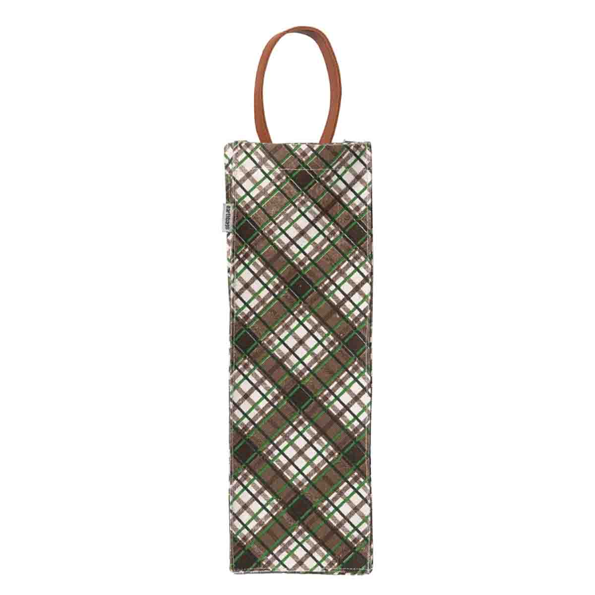 Printed Jute Wine Bags 4x4x14 In Asst
