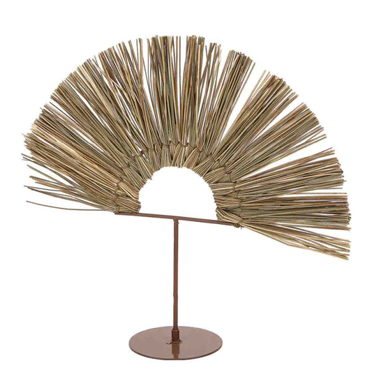 Seagrass Dome On Metal Stand 14in(H)