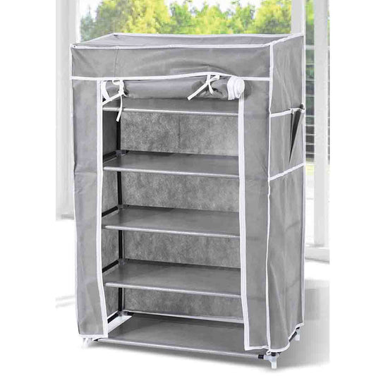 Studio 707- Grey 6-tier Shoe Organizer With Cover