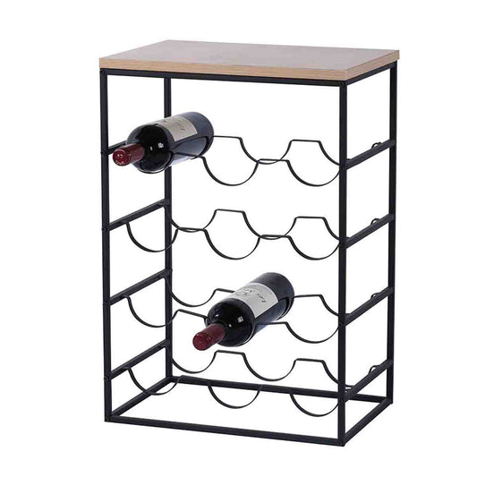 Studio 707- Wine Table With Mdf Top -metal Black Frame