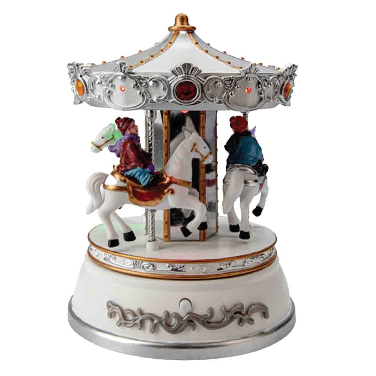 Battery Operated Carousel  with LED Lights Music and Motion  18.5cm