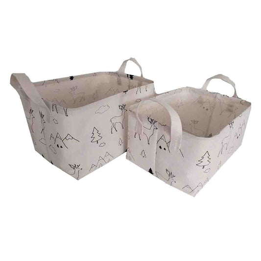 Lauren Taylor-Rectangular Canvas Wildlife Print Baskets 16" L x 12" W x 10" H