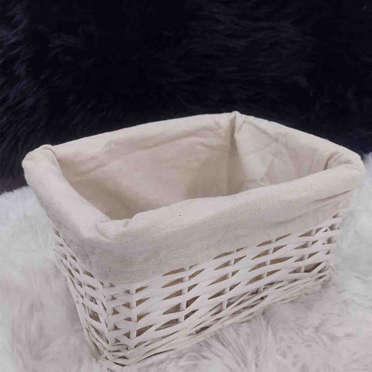 Wicker Basket White 24x18x12cm