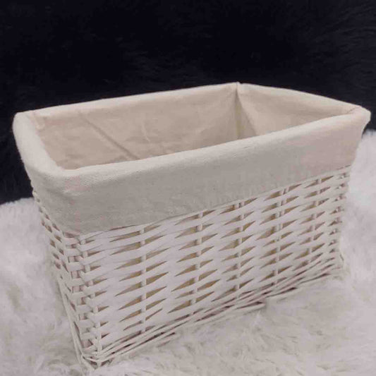 Wicker Basket White 35x25x21cm